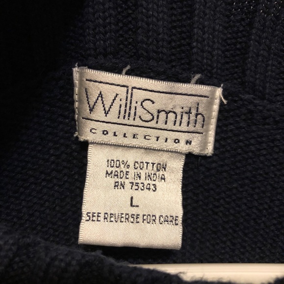 Vintage Navy Boatneck Knit Sweater - Picture 4 of 4